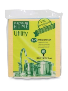PANNI IN SPUGNA UTILITY 19x21CM 3+1PZ