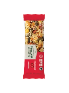SNACK BAR CON FRUTTA NOCI E MIRTILLI ROSSI